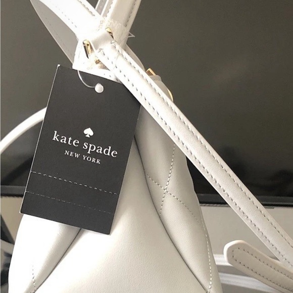 Kate Spade Carey Small Quilted Sullivan Satchel Meringue Off White NWT - Picture 7 of 16